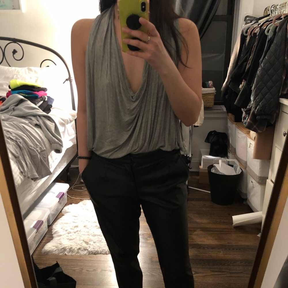Asymmetrical chic grey tank